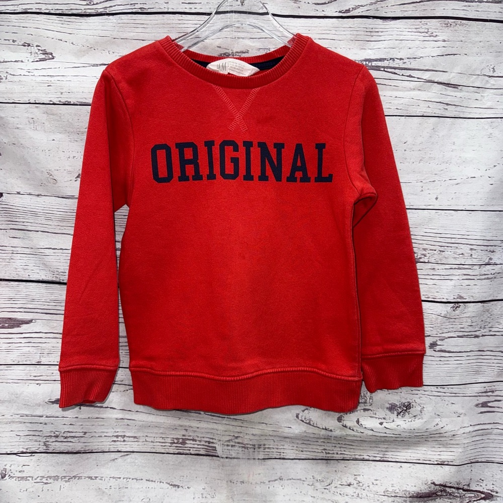 H&M Red Sweatshirt with 'ORIGINAL' Print Size 4-6 Years